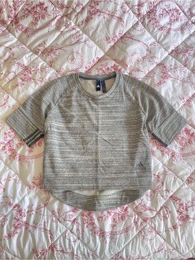 adidas Gray Heather Short-Sleeve Crop Tee